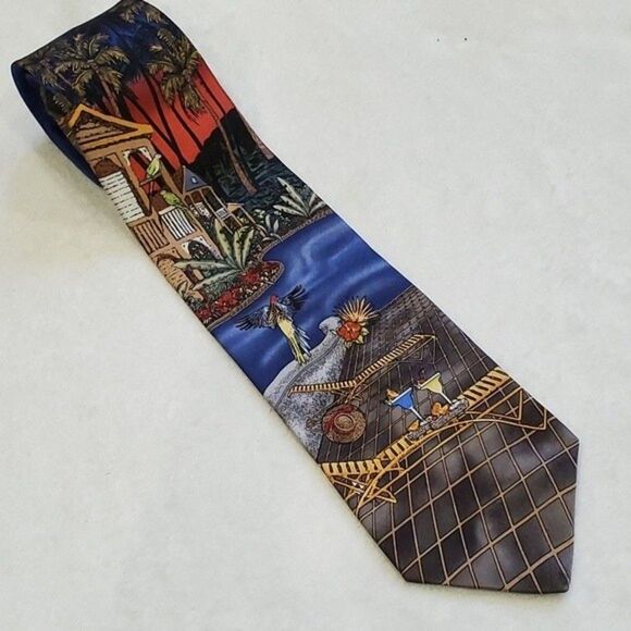Tropical Paradise Silk Tie by Van Heusen - Picture 3 of 8